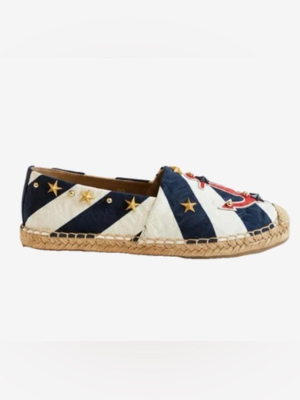 🛍️Dolce & Gabbana Authentic Brocade Fabric Stars & Stripes Espadrilles